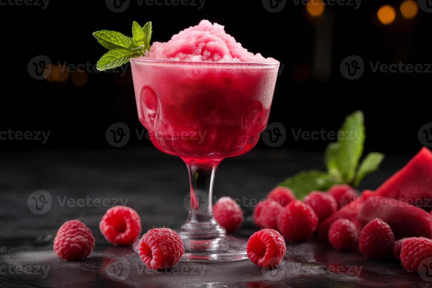 AI generated Tangy Red frosty berry cocktail. Generate Ai photo