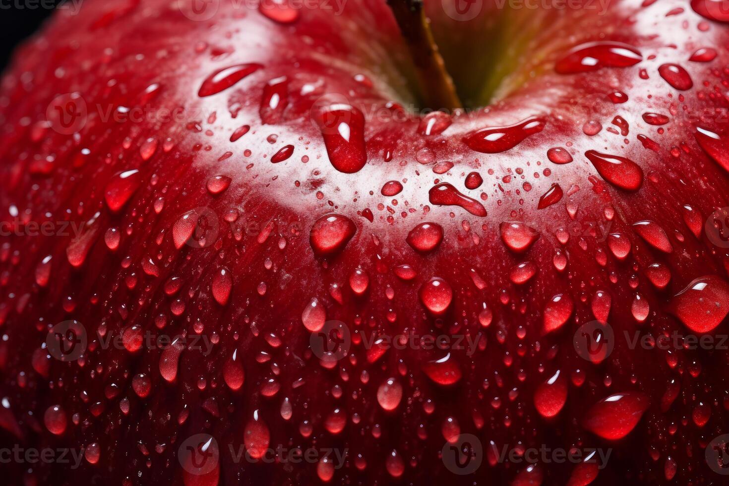 AI generated Glossy Red apple closeup blurred. Generate Ai photo