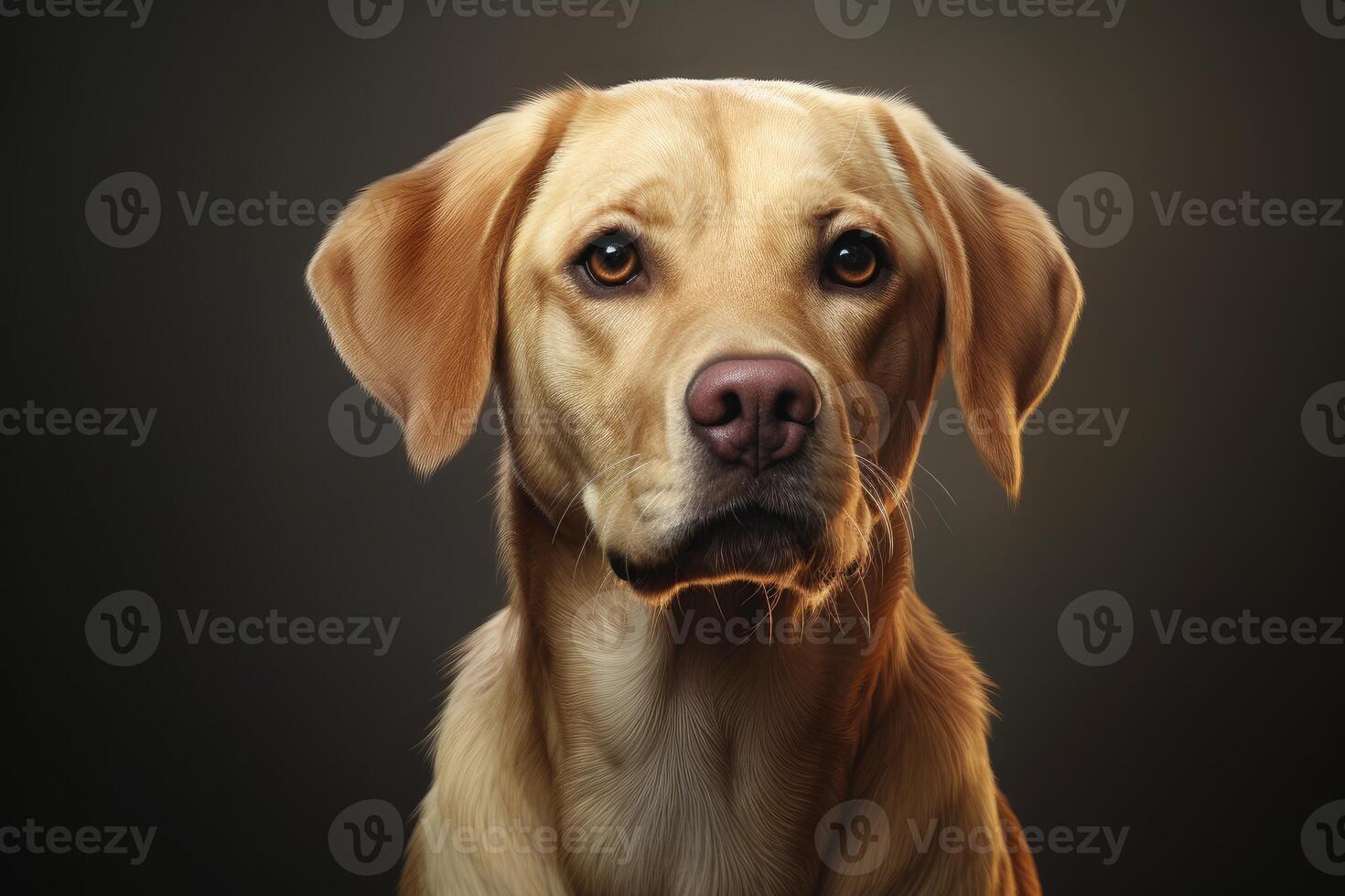 AI generated Domesticated Realistic dog sitting on kitchen floor. Generate ai photo