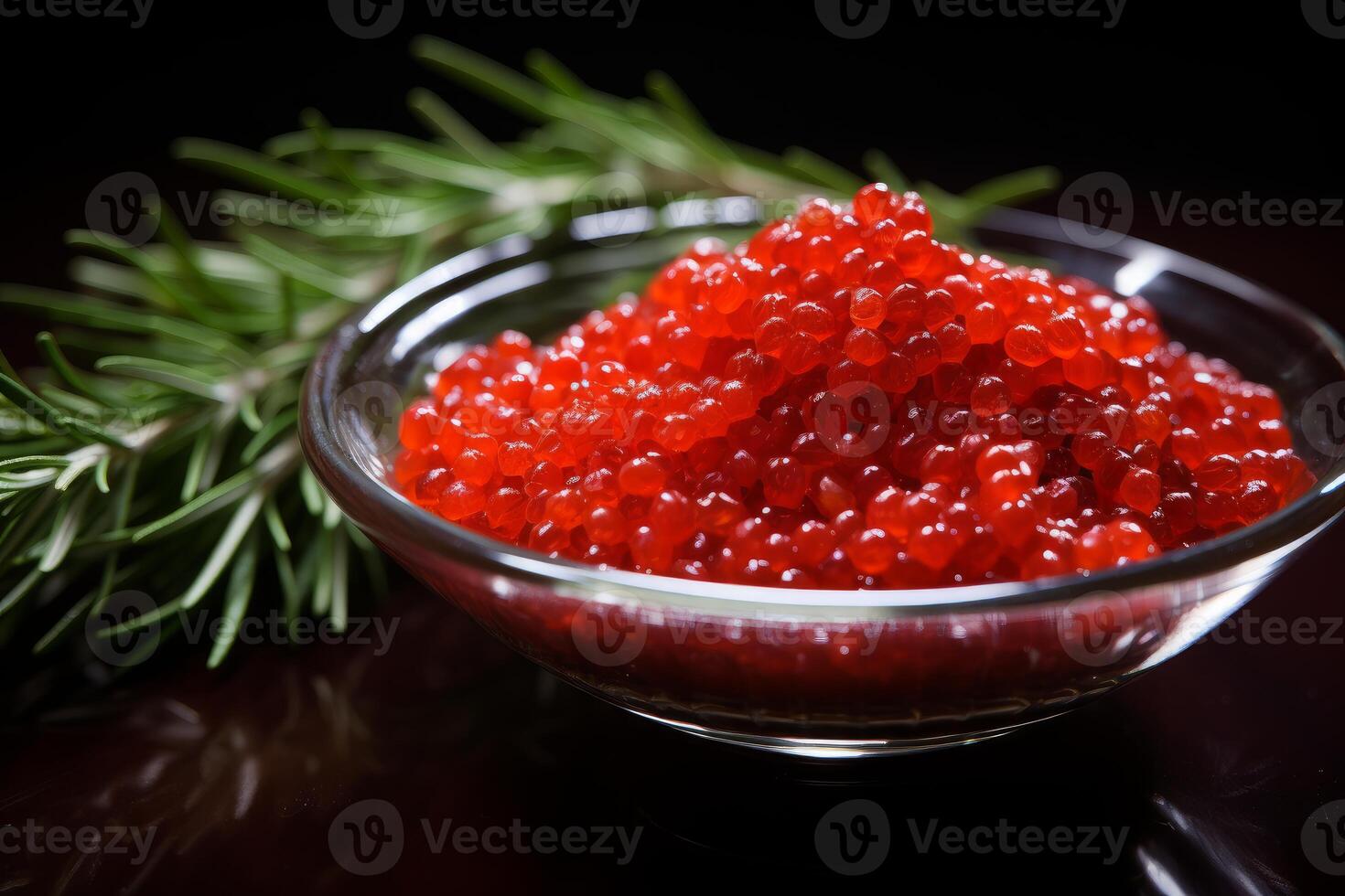 AI generated Extravagant Red caviar. Generate Ai photo