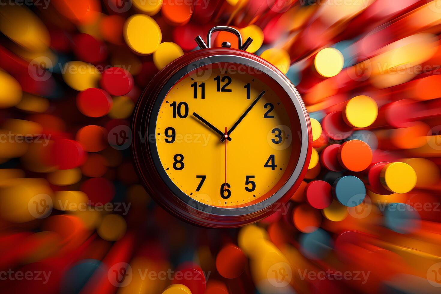 AI generated Loud Yellow alarm clock. Generate Ai photo