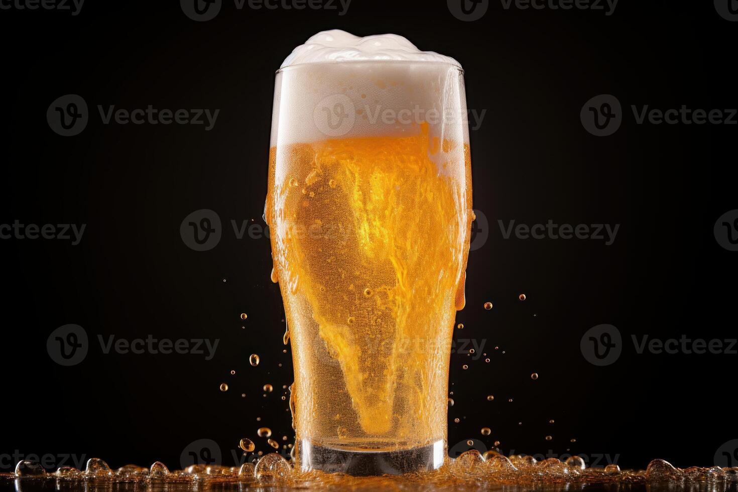 ai generado frío jarra de cerveza con espuma. generar ai foto