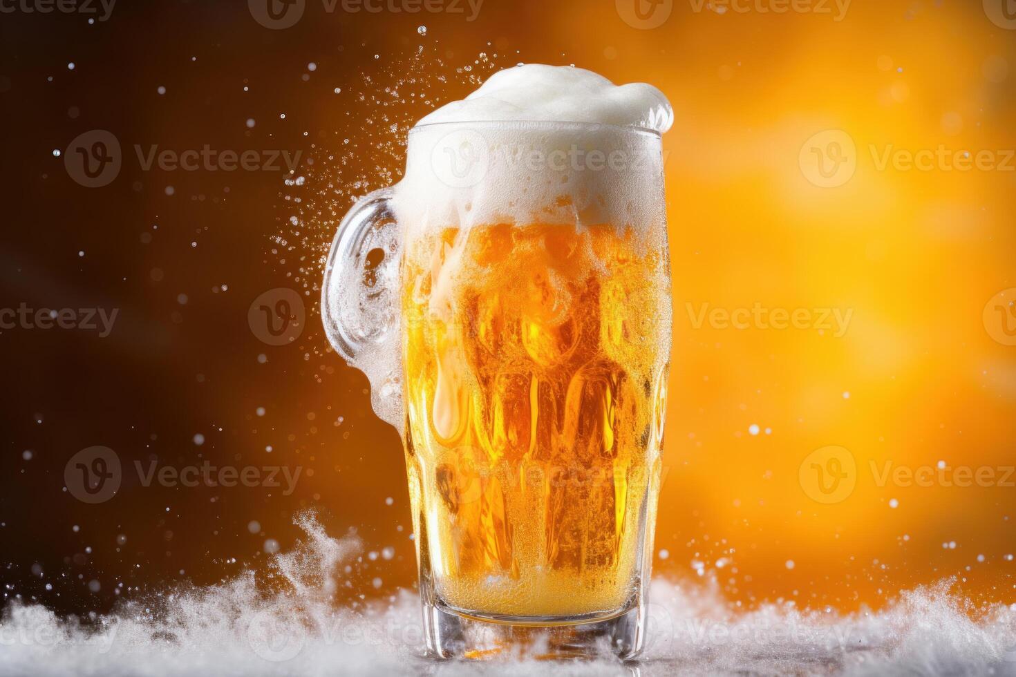 ai generado aromático jarra de cerveza con espuma. generar ai foto