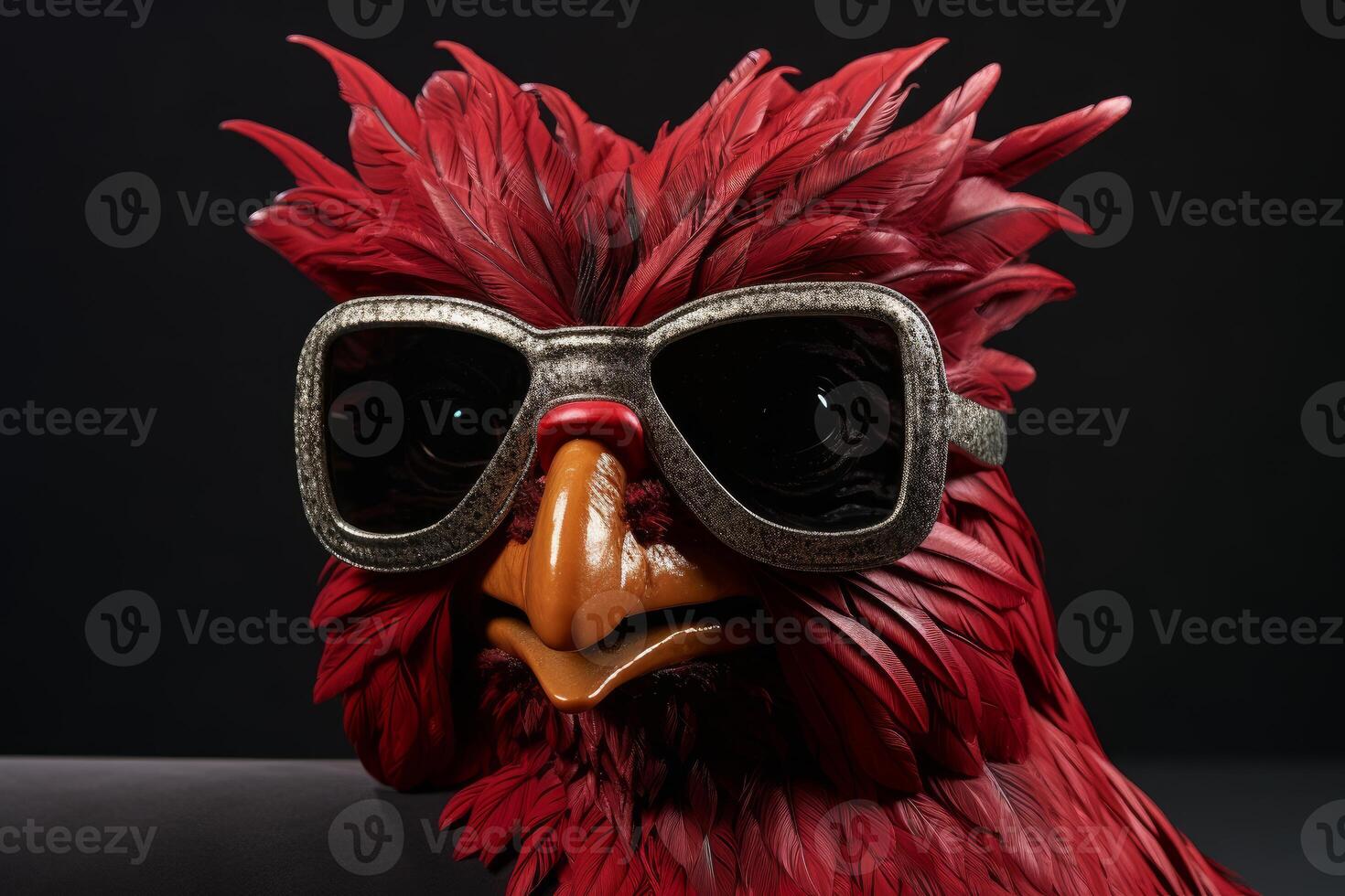 AI generated Stylish Rooster in sunglasses. Generate Ai photo