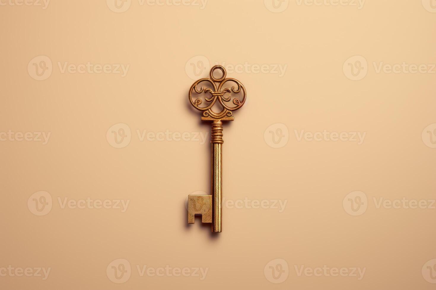 AI generated Minimalistic Room key mockup background. Generate Ai photo