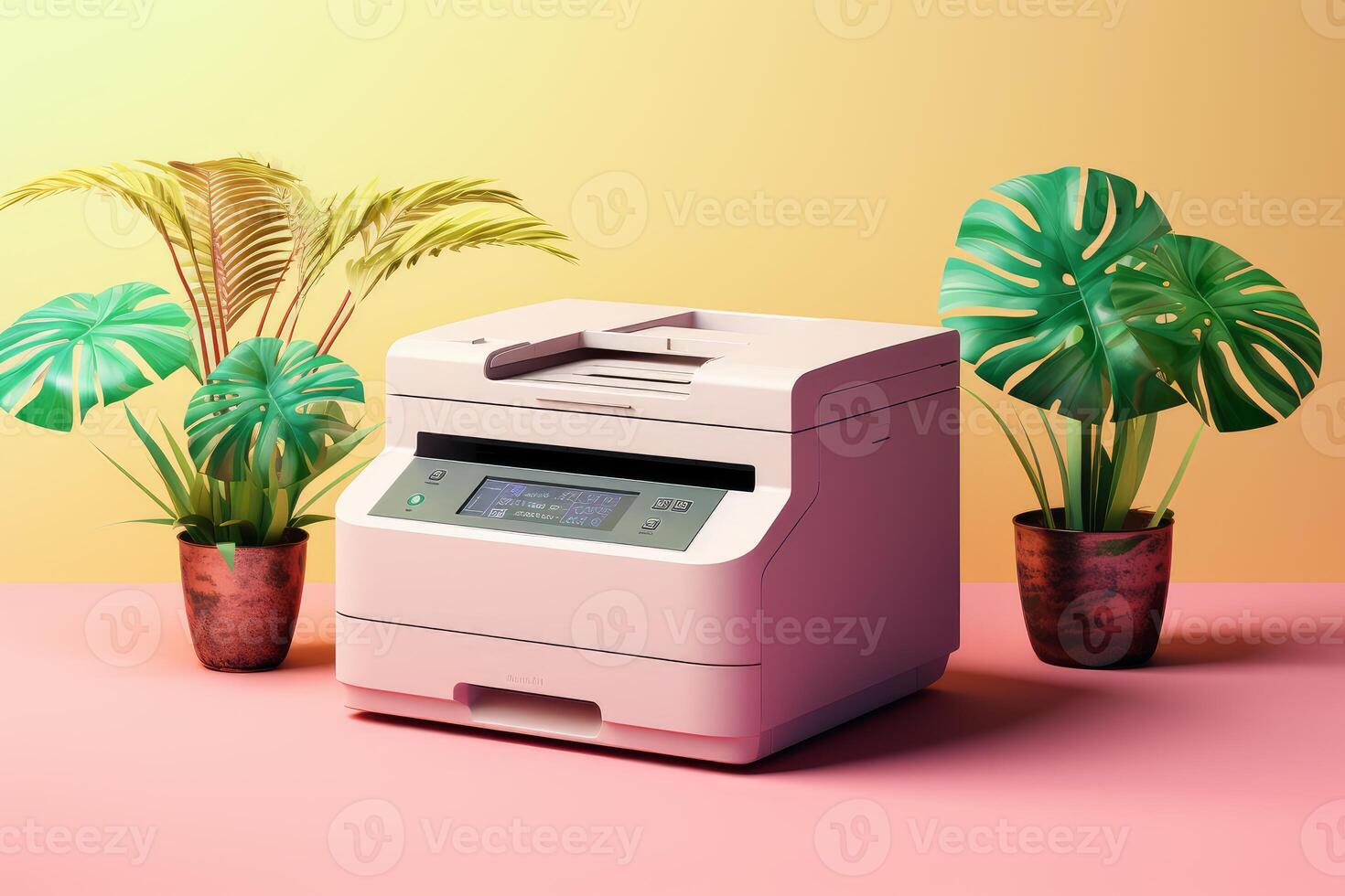 AI generated Professional Printer paper mockup. Generate Ai photo