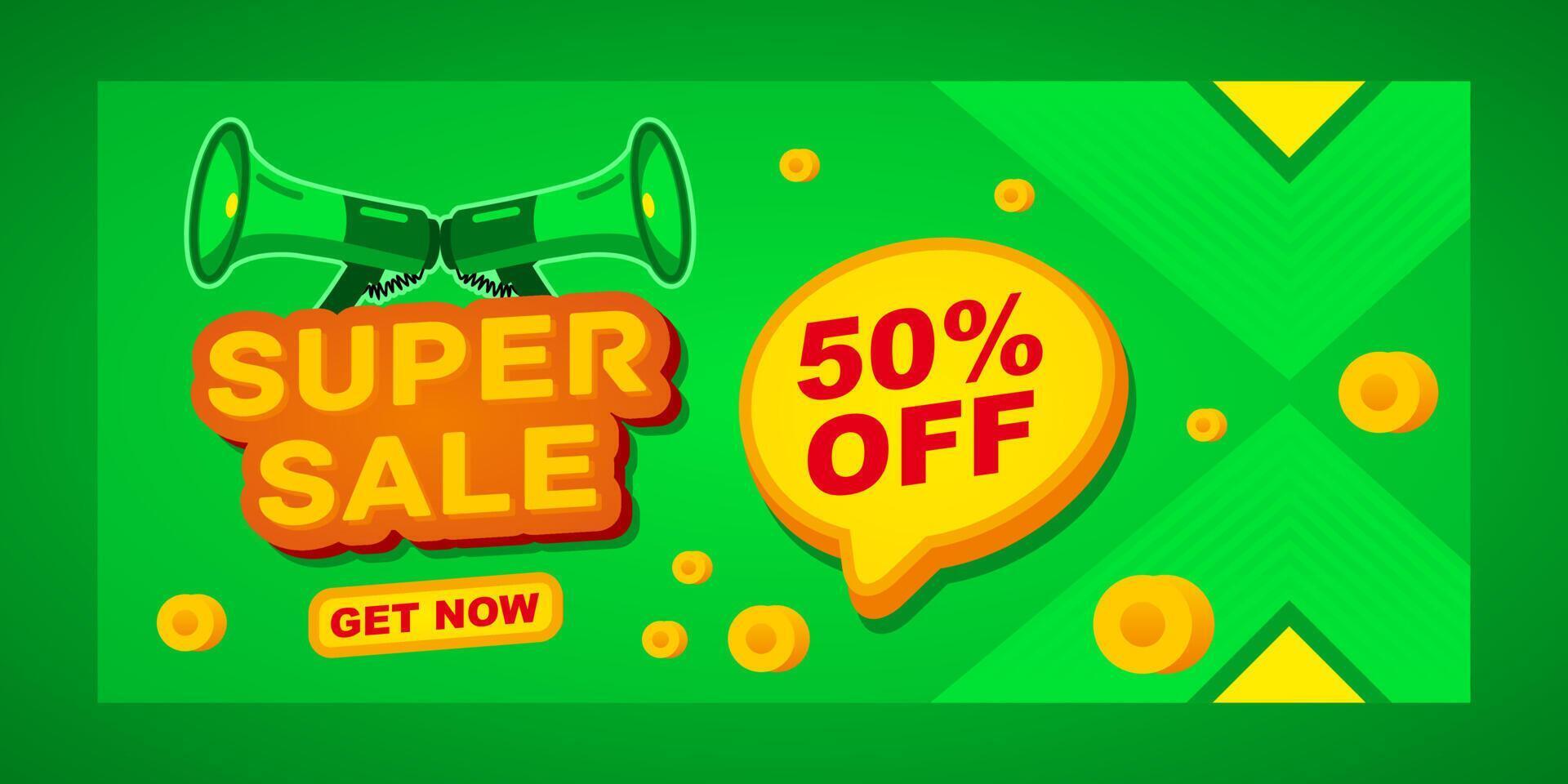 Super sale banner template, design promotion template for web and social media vector