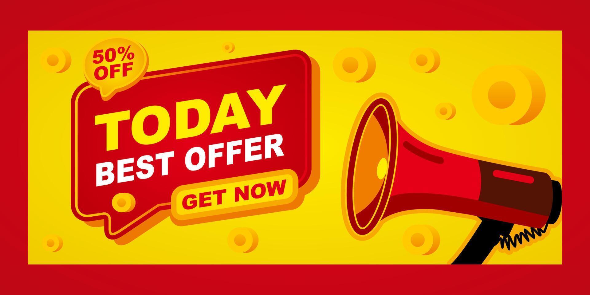 Banner template for social media post, sale banner design template today best offer vector