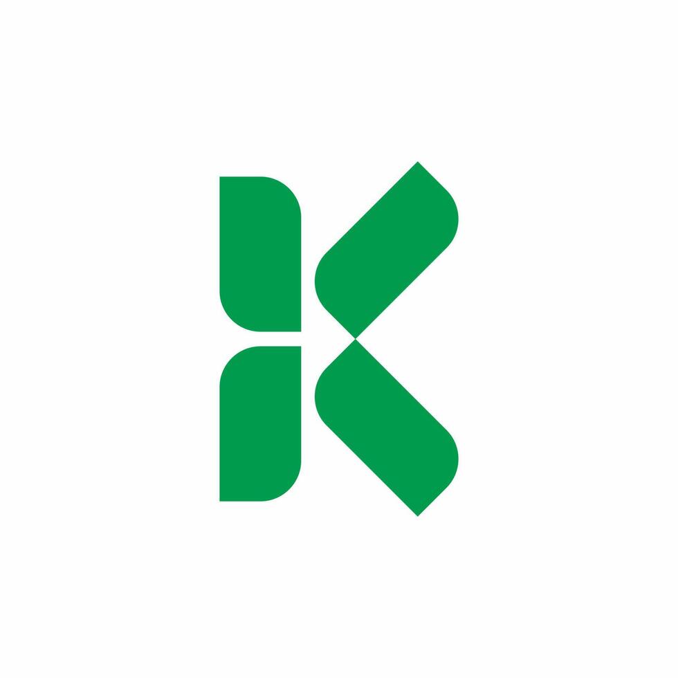 k letra logo con verde color vector