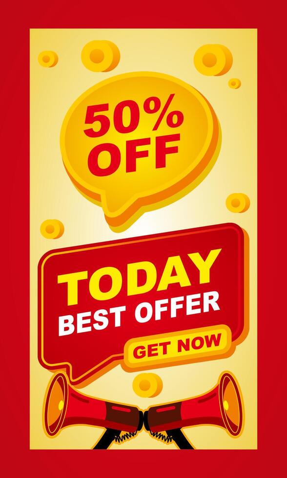 Vector illustration today best offer, sale template for web banner designs and social media
