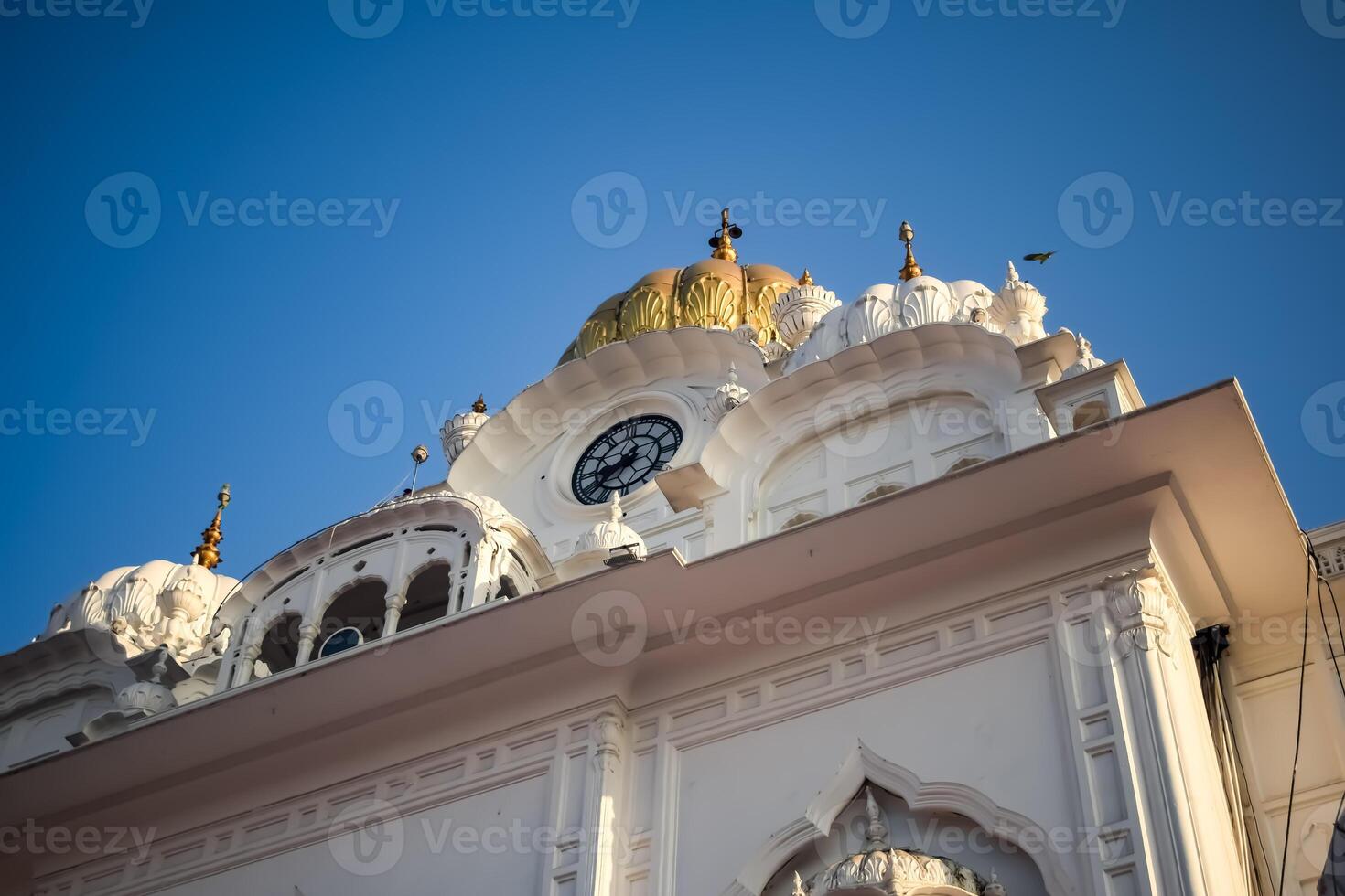 View of details of architecture inside Golden Temple - Harmandir Sahib in Amritsar, Punjab, India, Famous indian sikh landmark, Golden Temple, the main sanctuary of Sikhs in Amritsar, India photo