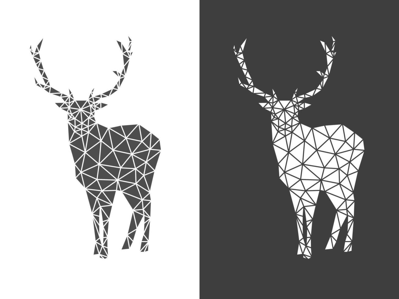 Vector polygonal triangular illustration of animal . Triangle Prism low poly deer art vector design illustration