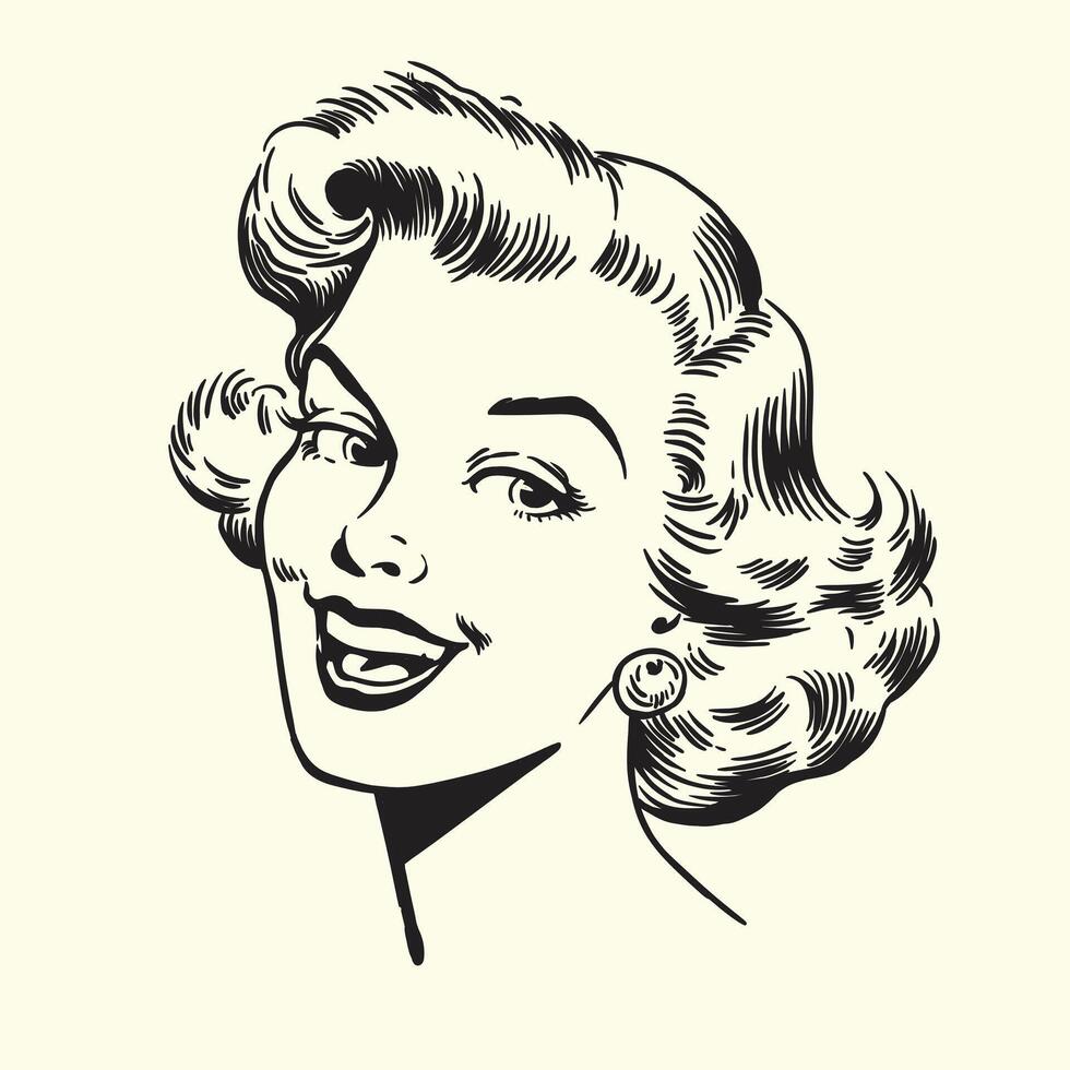 Vintage Comic Woman vector