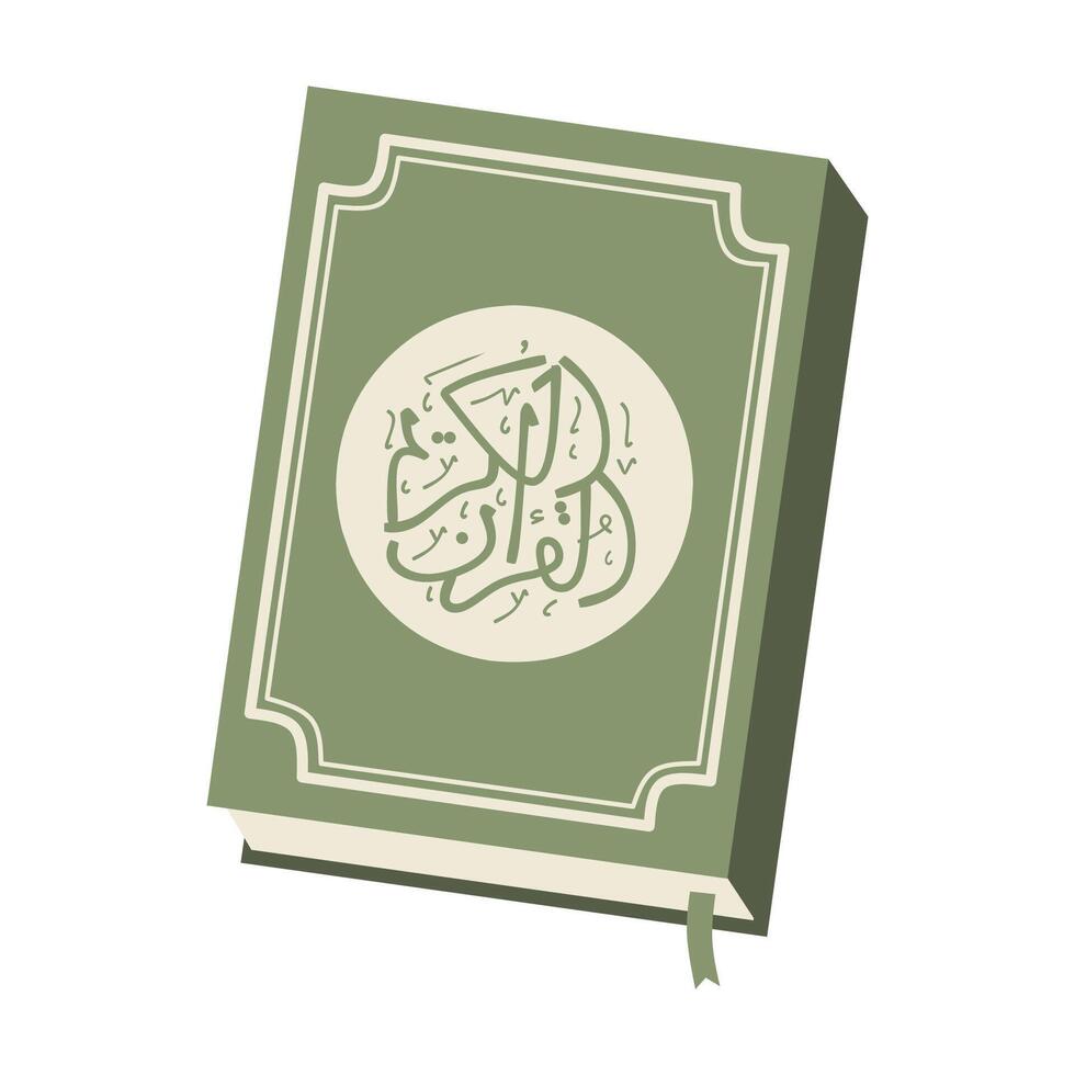 Quran islamic book vector flat illustration