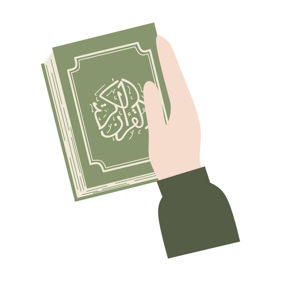 Quran islamic book vector flat illustration