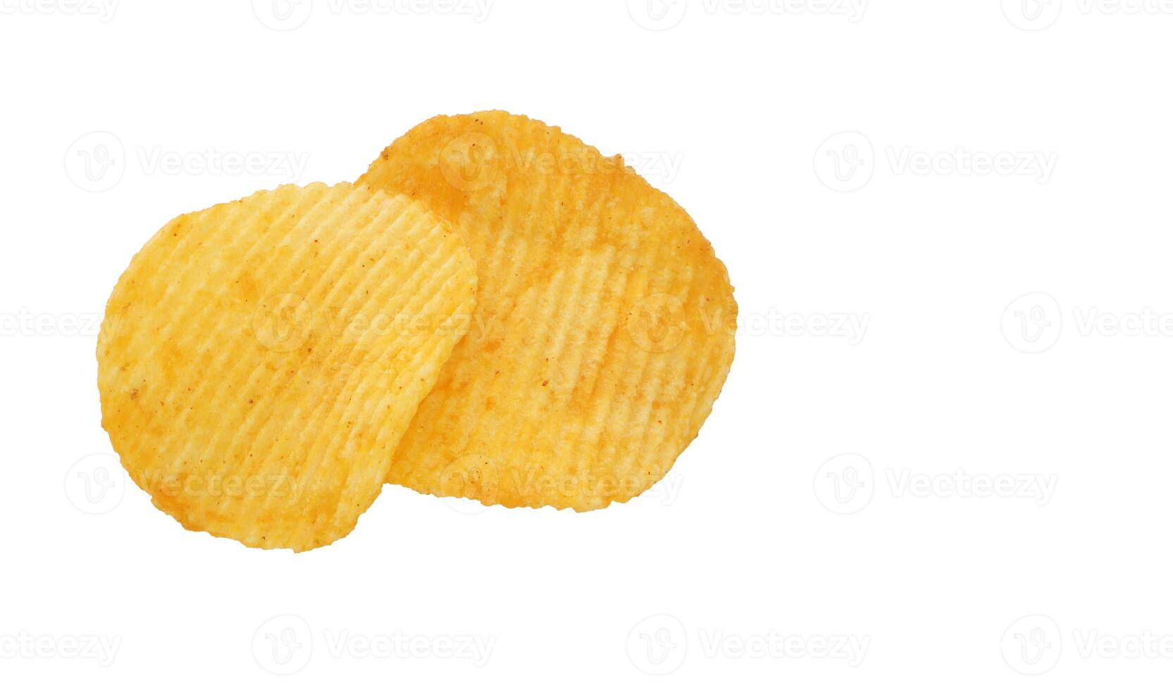 Potato chips isolated on white background with clipping path. photo