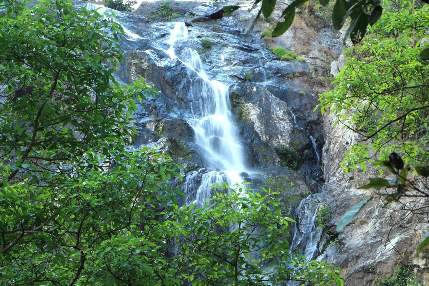 Khlong Lan waterfall in Khlong Lan National Park in Kamphaeng Phet Province, the West of Thailand. photo