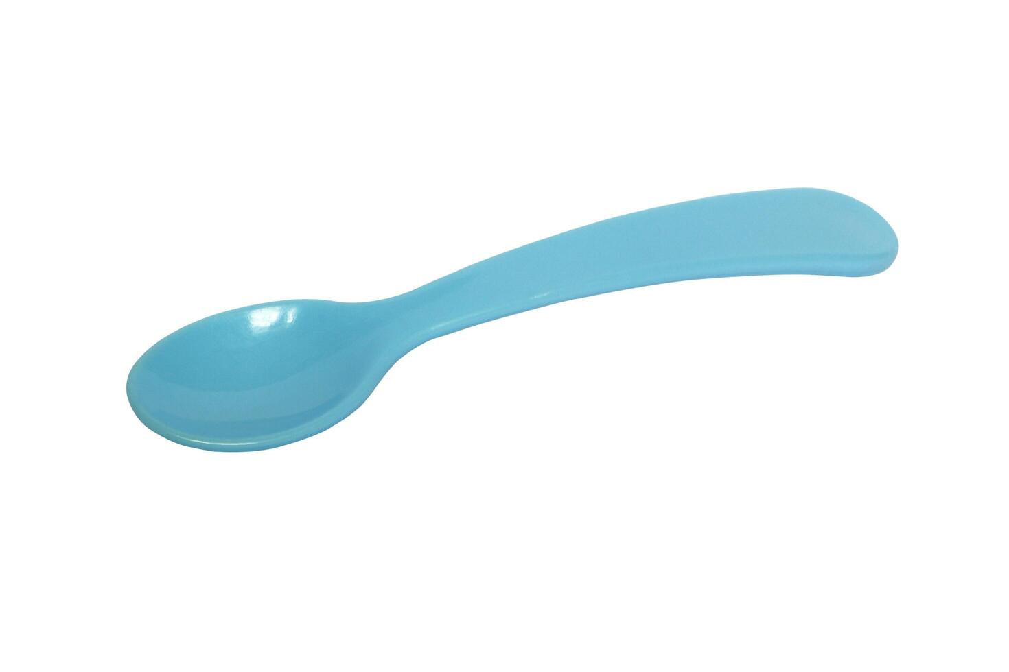 Plastic spoon isolated on white background with clipping path. photo