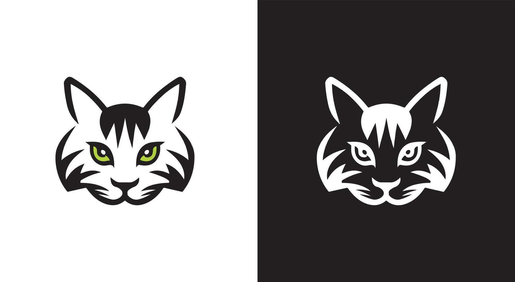 Black Cat Logo silhouette Vector Simple . Circle Cat Logo Simple