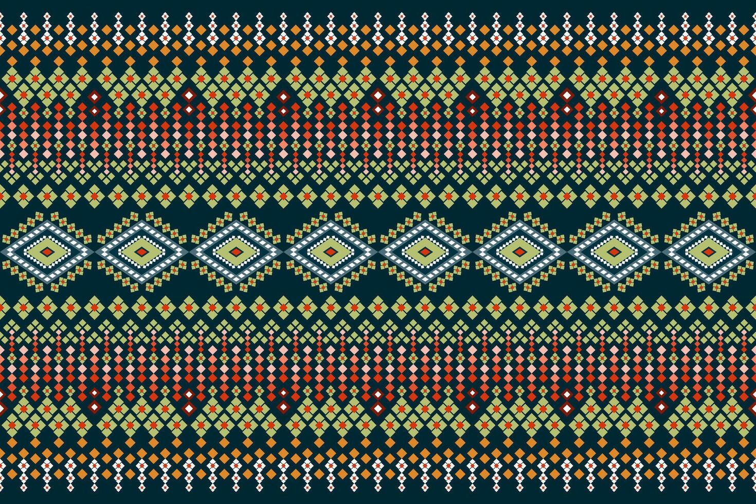 sin costura geométrico étnico ikat y tradicion modelo diseño para textura y antecedentes. seda y tela modelo decoración para alfombra, tailandés ropa, envase y fondo de pantalla vector