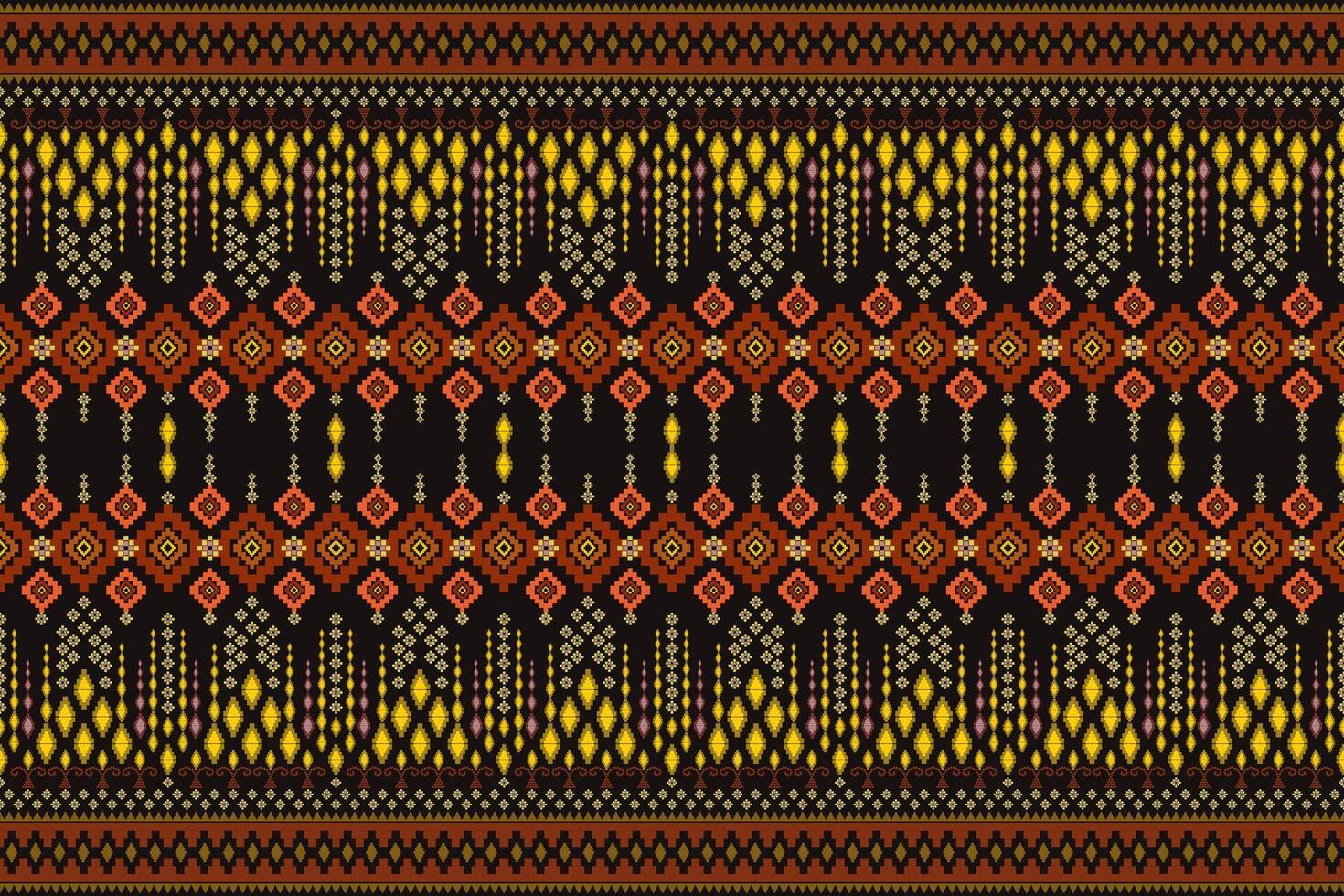 Seamless geometric ethnic Ikat and tradition pattern design for texture and background. Silk and fabric pattern decoration for carpet, Thai clothing, wrapping and wallpaper vector