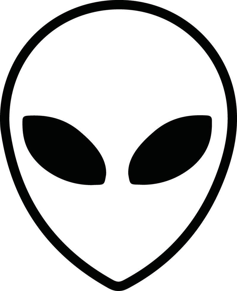 Alien Face Outline vector