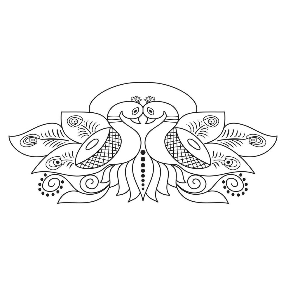 Peacock Colring Page.eps vector