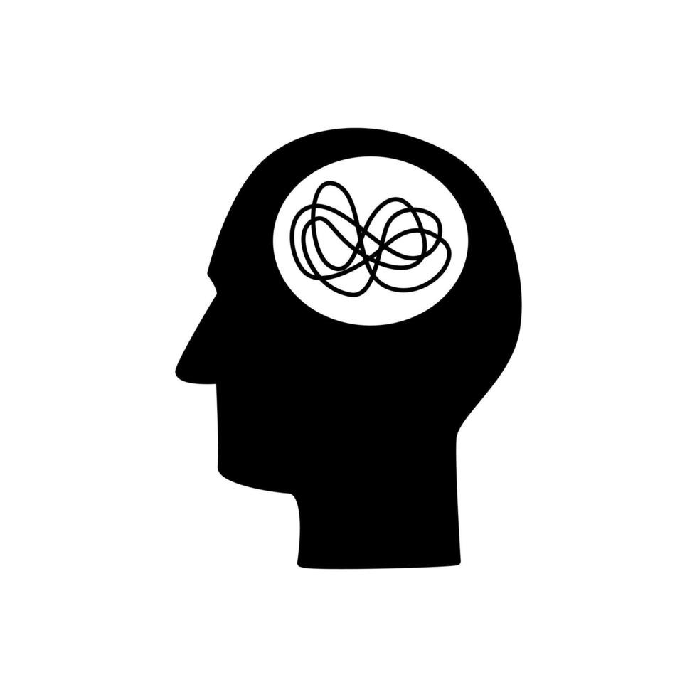 Confusión mental salud humano ideas icono Arte firmar diseño vector