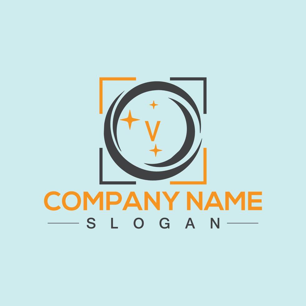 Handwritten V letters logo design with vector