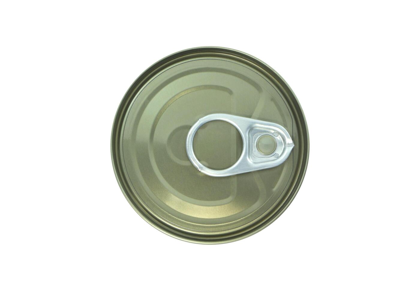 Top view of aluminum cans isolated on white background with clipping path. photo