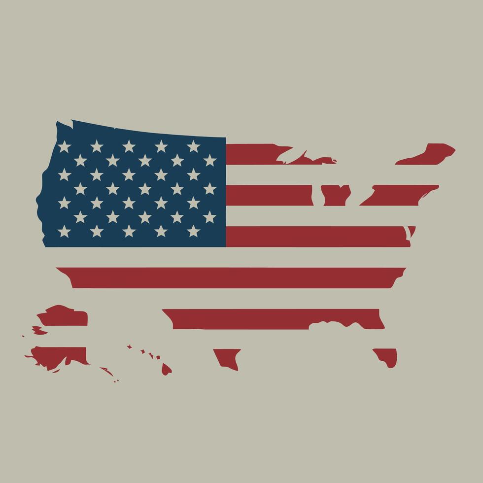 AI generated usa map with usa flag ,Ai generative vector