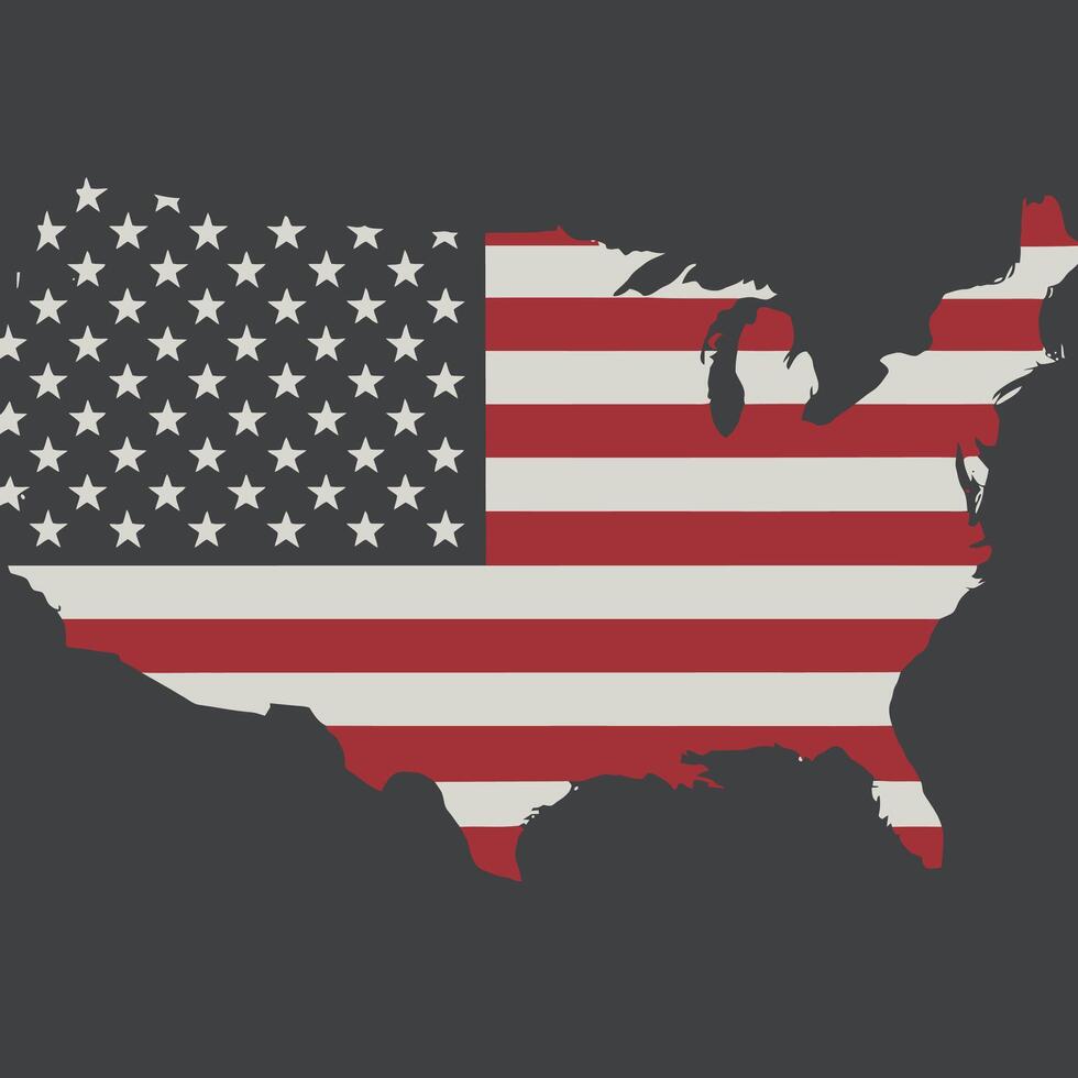 AI generated usa map with usa flag ,Ai generative vector
