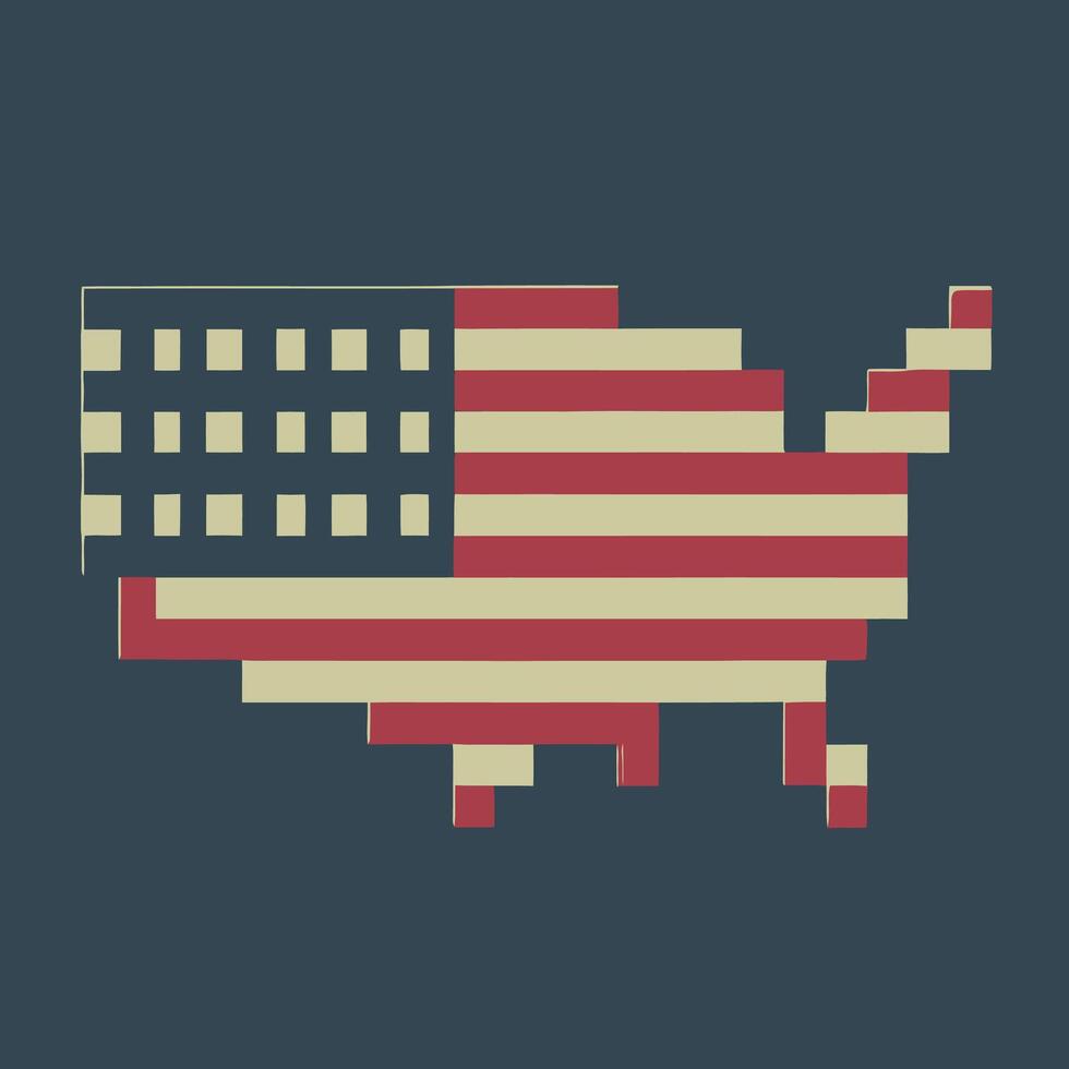 AI generated usa map with usa flag ,Ai generative vector