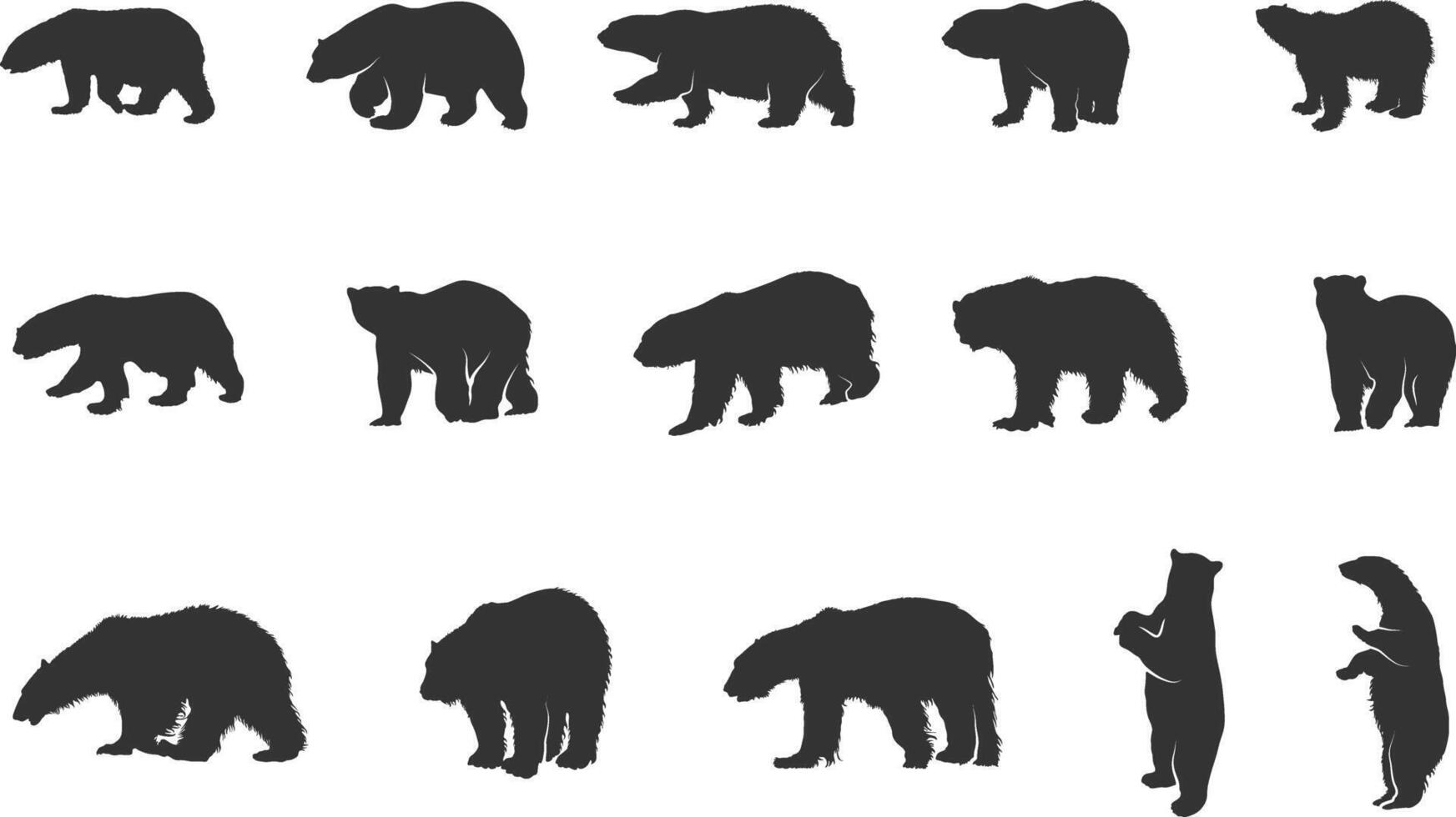 Polar bear silhouettes, Polar bear vector illustration, Polar bear vector, Bear silhouettes, Polar bear clipart