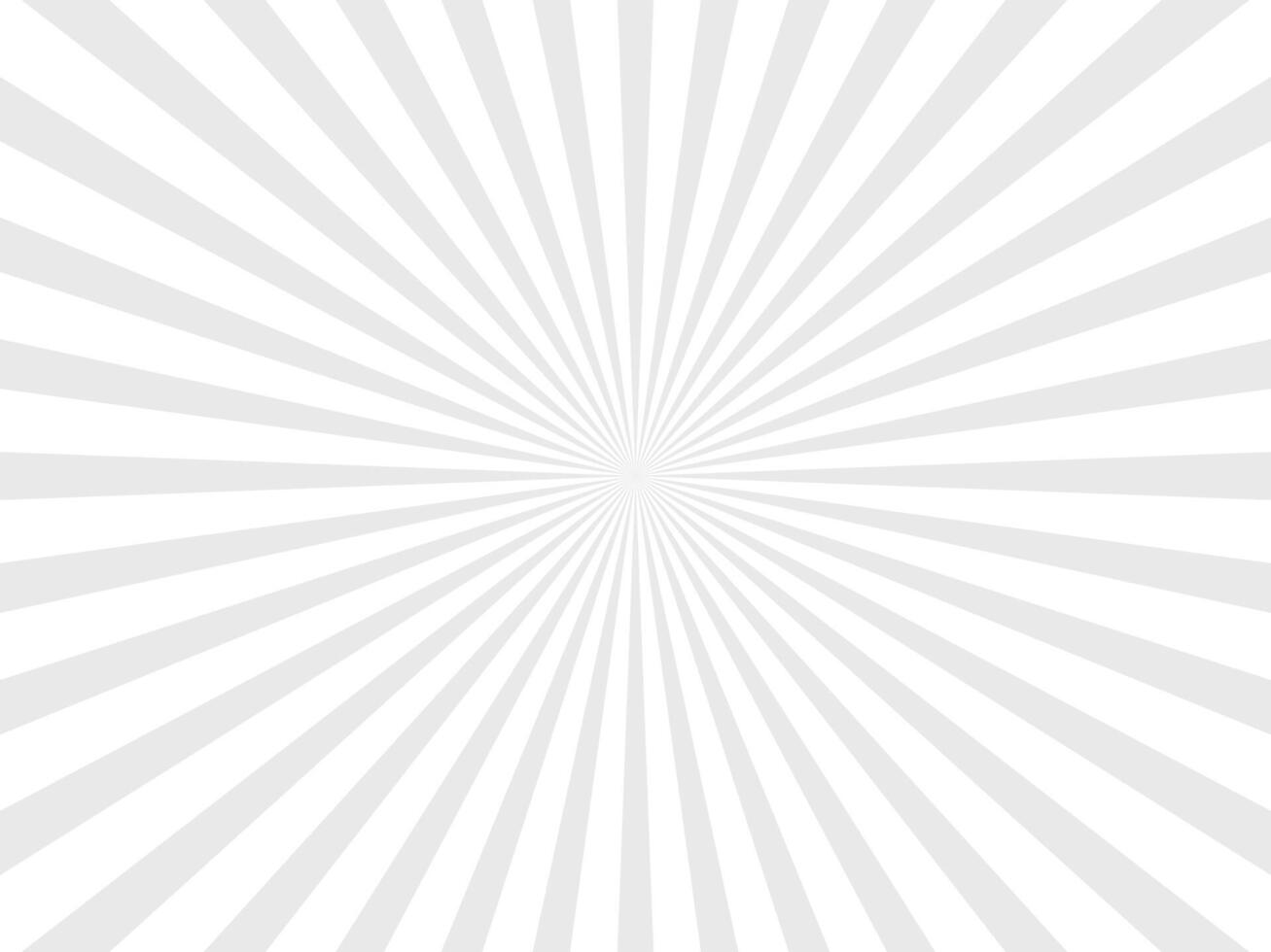 white grey sunburst texture background. Asian style glare effect. Sunshine sparkle pattern. Vector illustration of a radial ray.