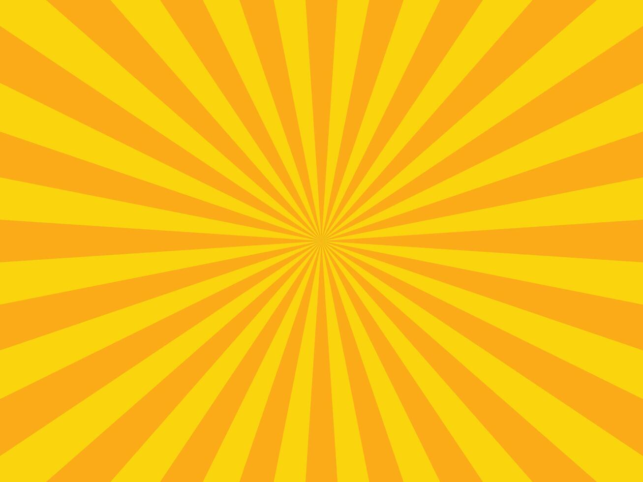 Retro yellow sunburst vector texture and orange ray.