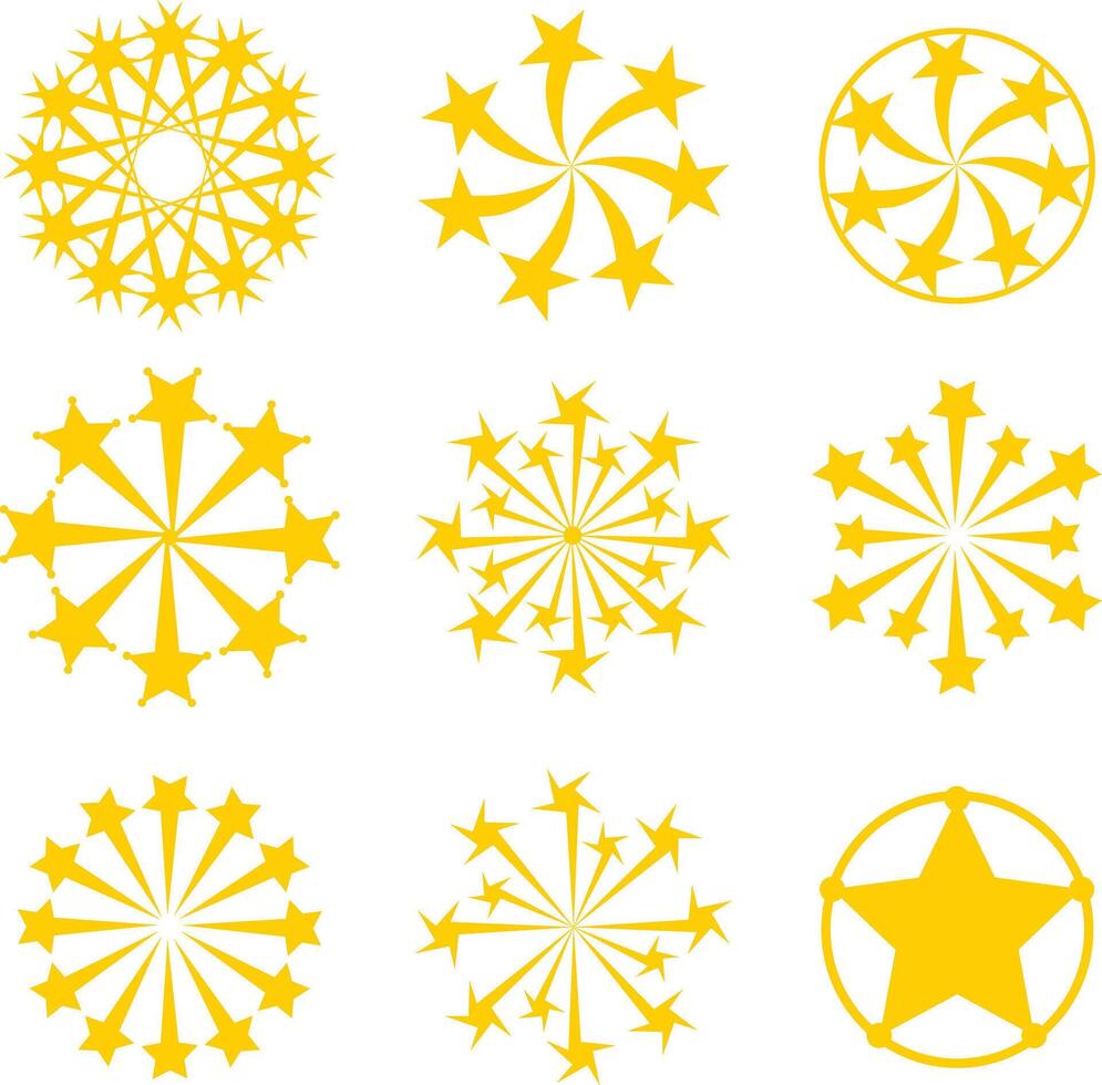 set of starburst logo symbol vector