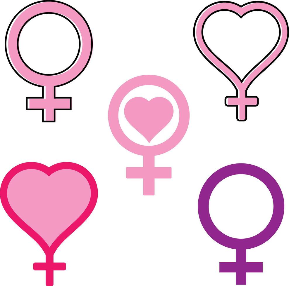 Set of female signs vector