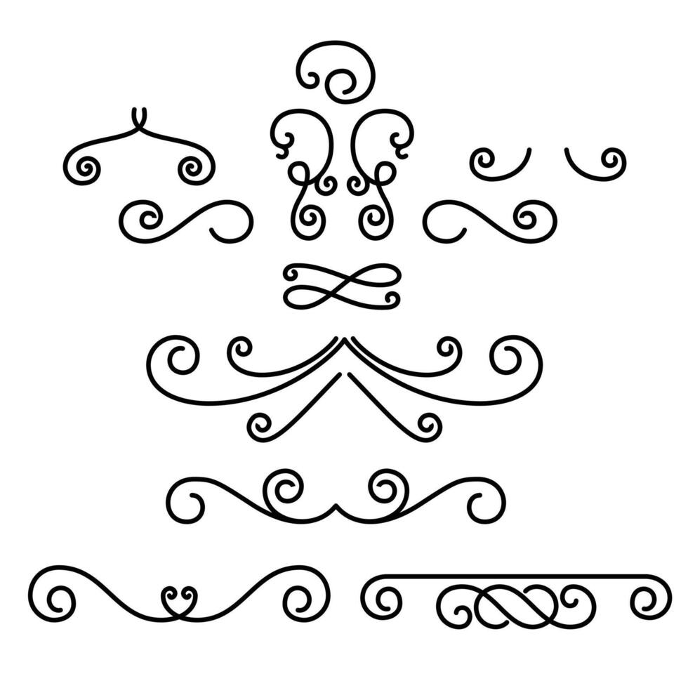 Simple vintage scrollwork collection vector