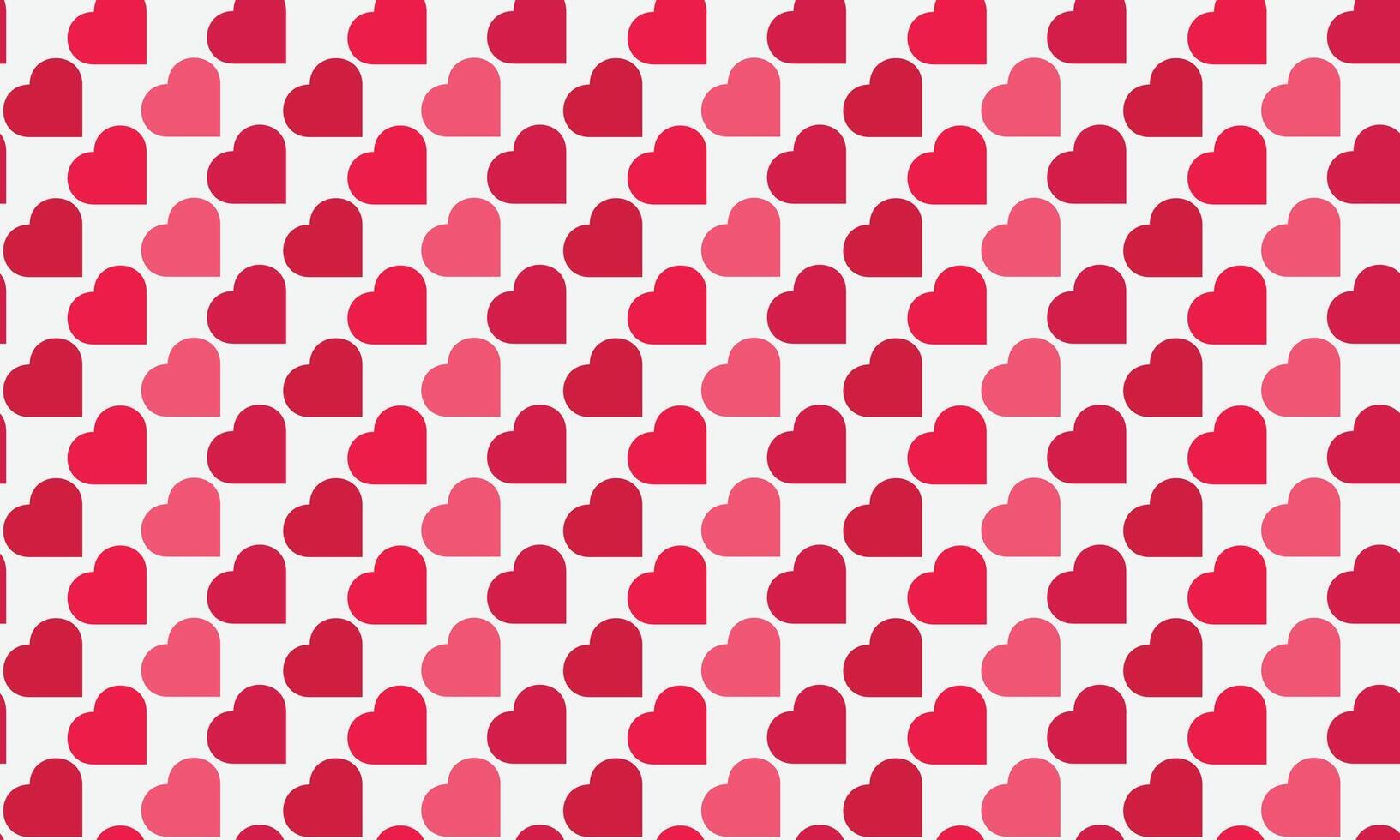 Red and pink hearts seamless pattern. Vector illustration. Wedding and valentine background.