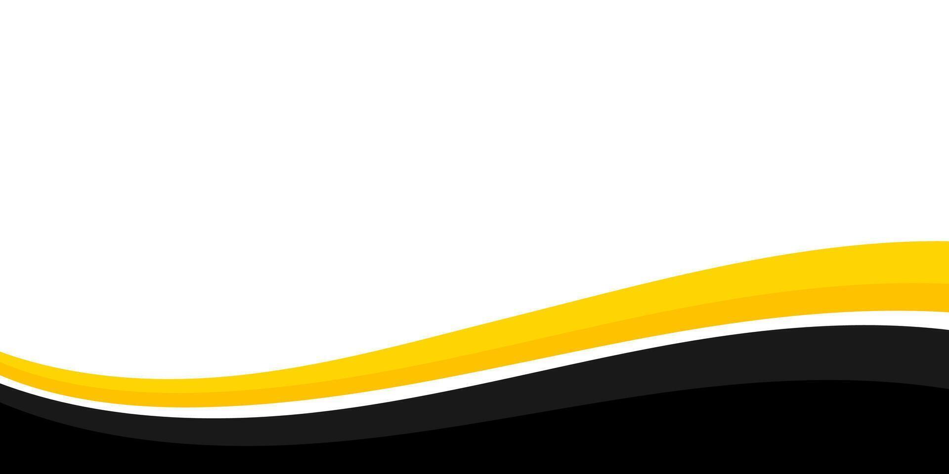 Abstract black and yellow wavy business background. Vector illustration