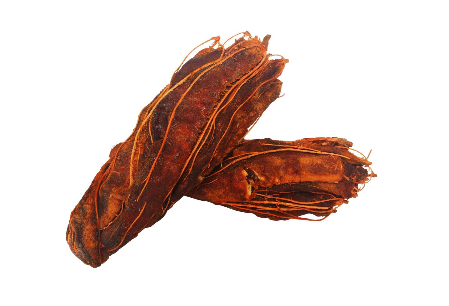 Tamarind without shell and seed isolated on white background with clipping path. photo