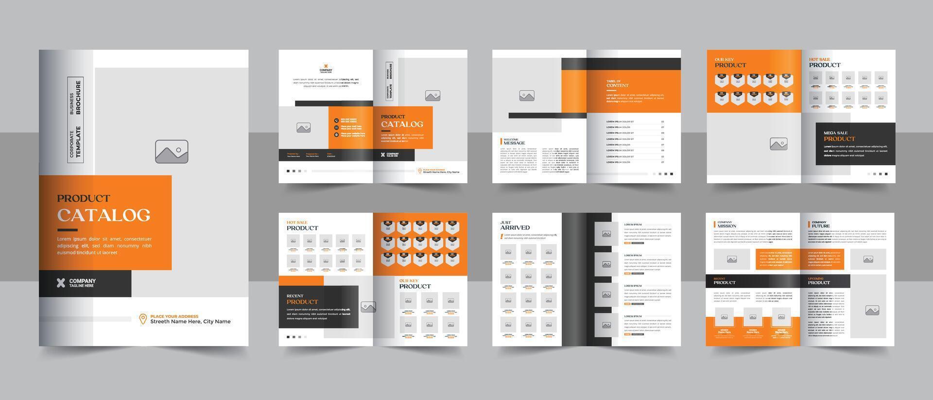 diseño de catálogo de productos de empresa a4 moderno, diseño de plantilla de folleto de producto minimalista vector