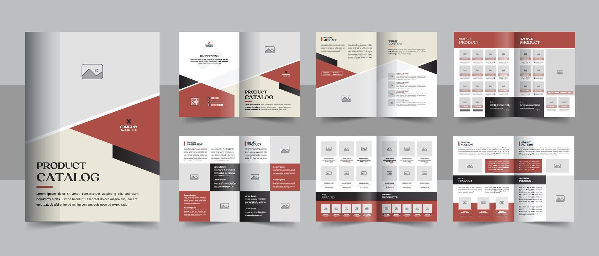 Product catalog design or modern product catalogue template, Company product catalog portfolio layout with product list vector