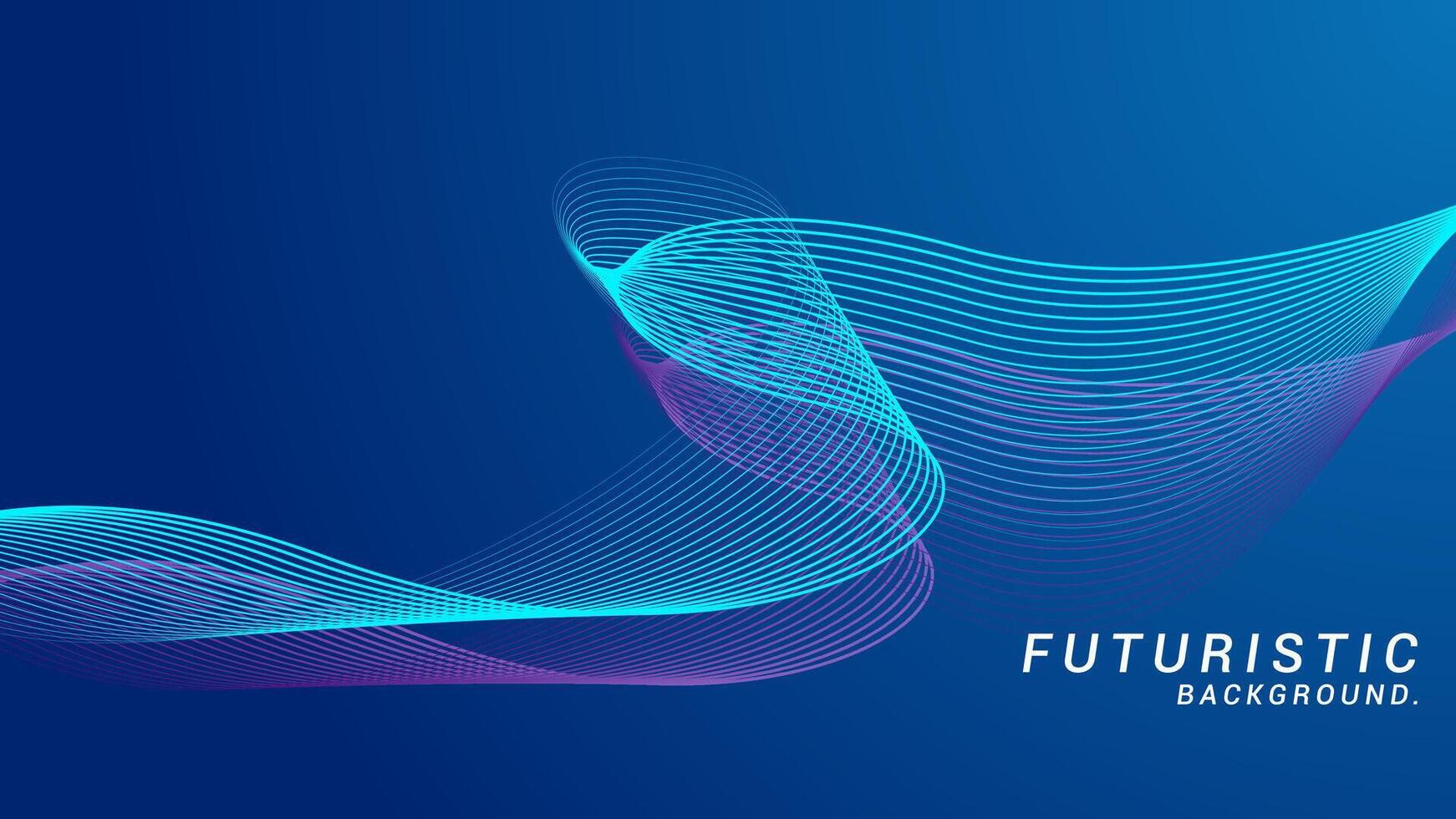 Modern abstract blue gradient flowing wave lines banner background. Shiny moving lines design elements. Glowing waves. Futuristic technology concept. Vector illustration