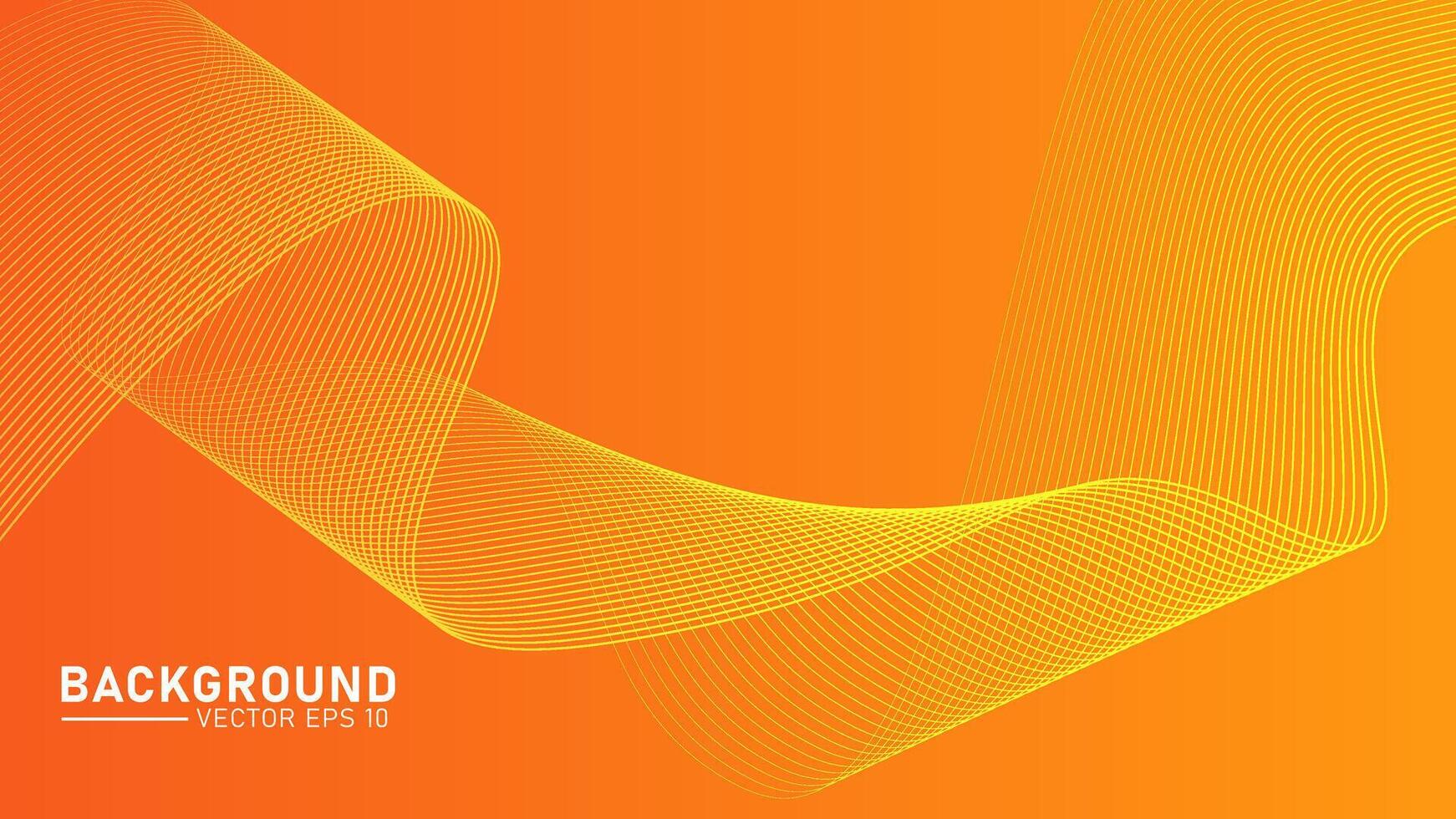 Abstract glowing wave lines on orange background. Dynamic wave pattern. Modern flowing wavy lines. Futuristic technology concept. Suit for banner, poster, cover, brochure, flyer, website vector