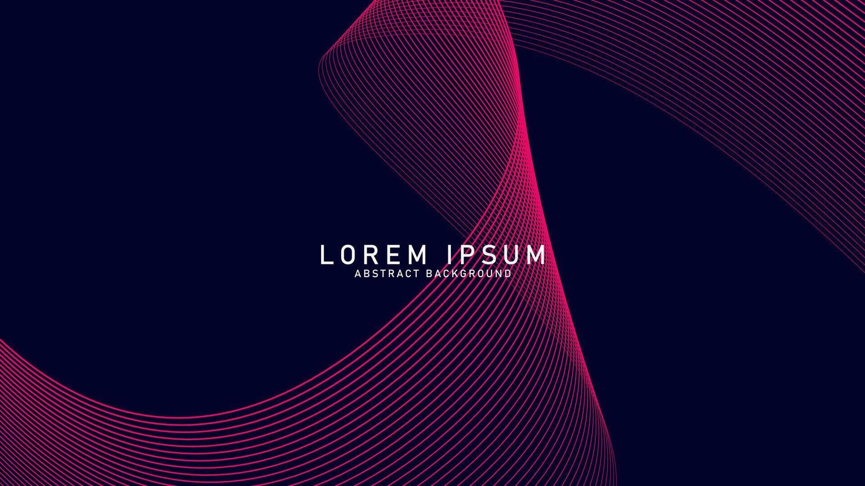 Abstract glowing wave lines on dark Blue background. Dynamic wave pattern. Modern flowing wavy lines. Futuristic technology concept. Suit for banner, poster, cover, brochure, flyer, website vector