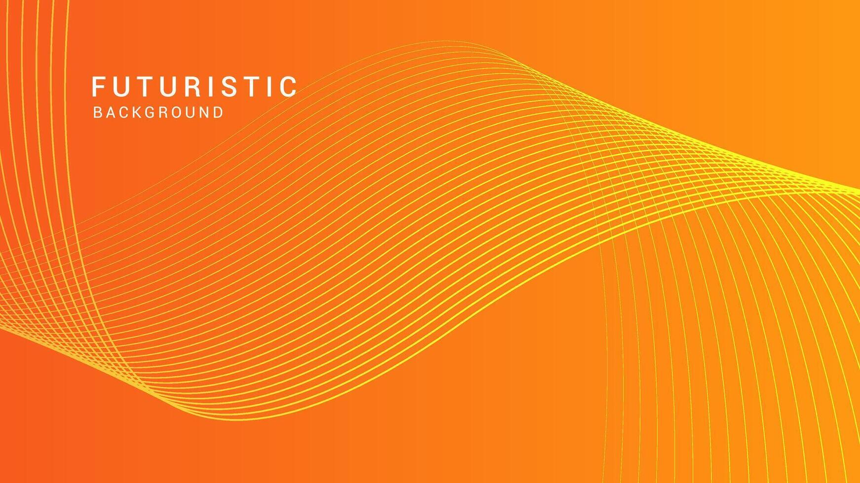 Abstract glowing wave lines on orange background. Dynamic wave pattern. Modern flowing wavy lines. Futuristic technology concept. Suit for banner, poster, cover, brochure, flyer, website vector