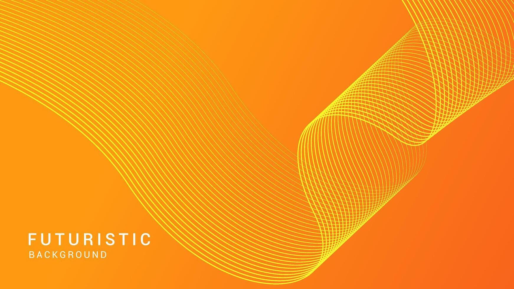 Abstract glowing wave lines on orange background. Dynamic wave pattern. Modern flowing wavy lines. Futuristic technology concept. Suit for banner, poster, cover, brochure, flyer, website vector