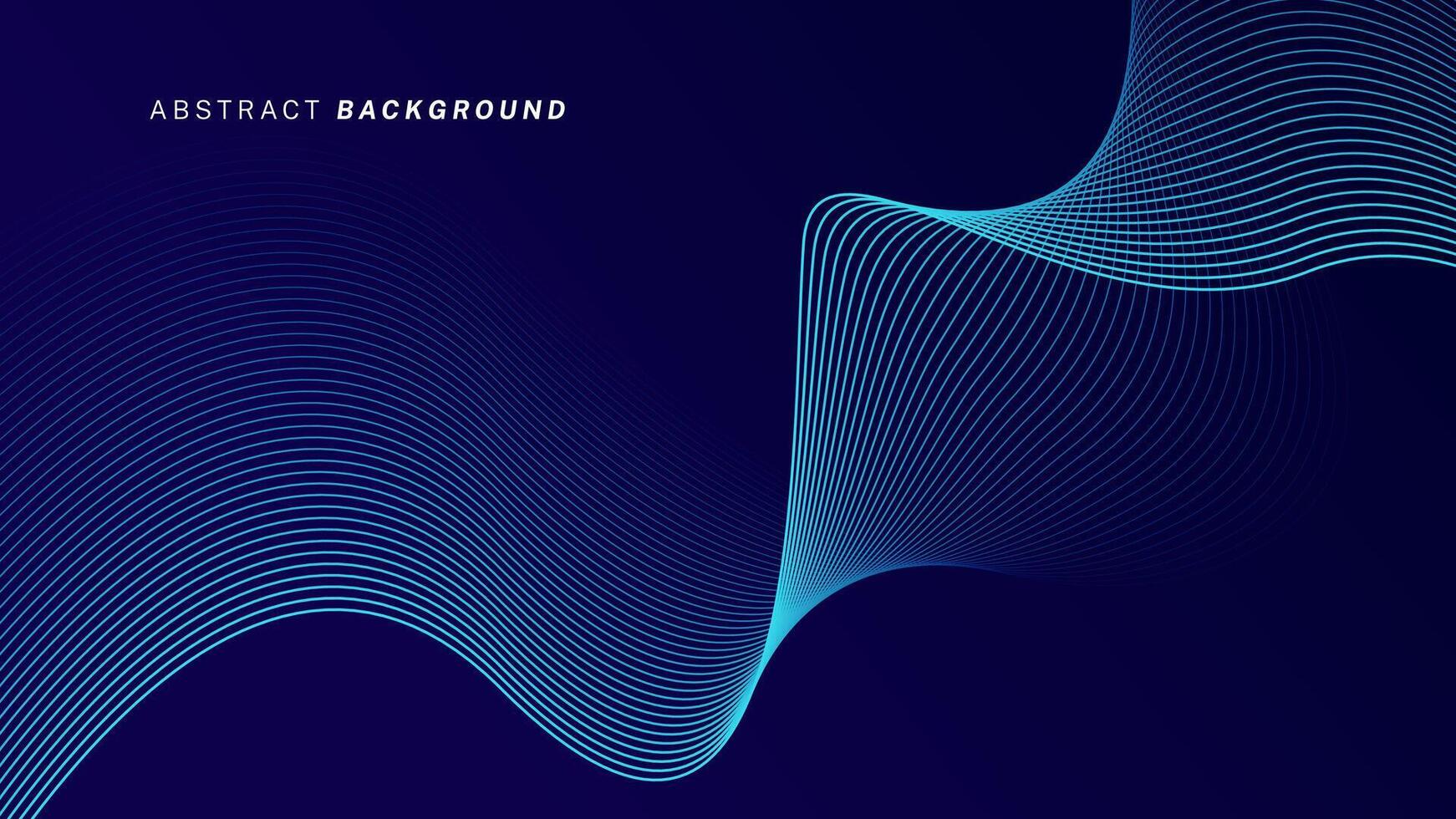 Abstract glowing wave lines on dark blue background. Dynamic wave pattern. Modern flowing wavy lines. Futuristic technology concept. Suit for banner, poster, cover, brochure, flyer, website vector